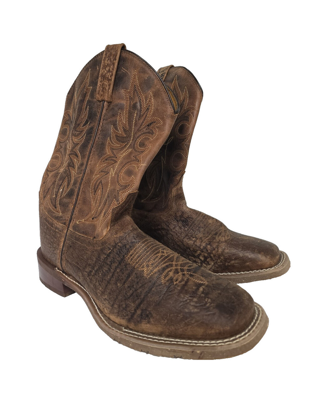 Laredo Men's 7835 Rancher Stockman Square Soft Toe Western Boot Brown Size 10D